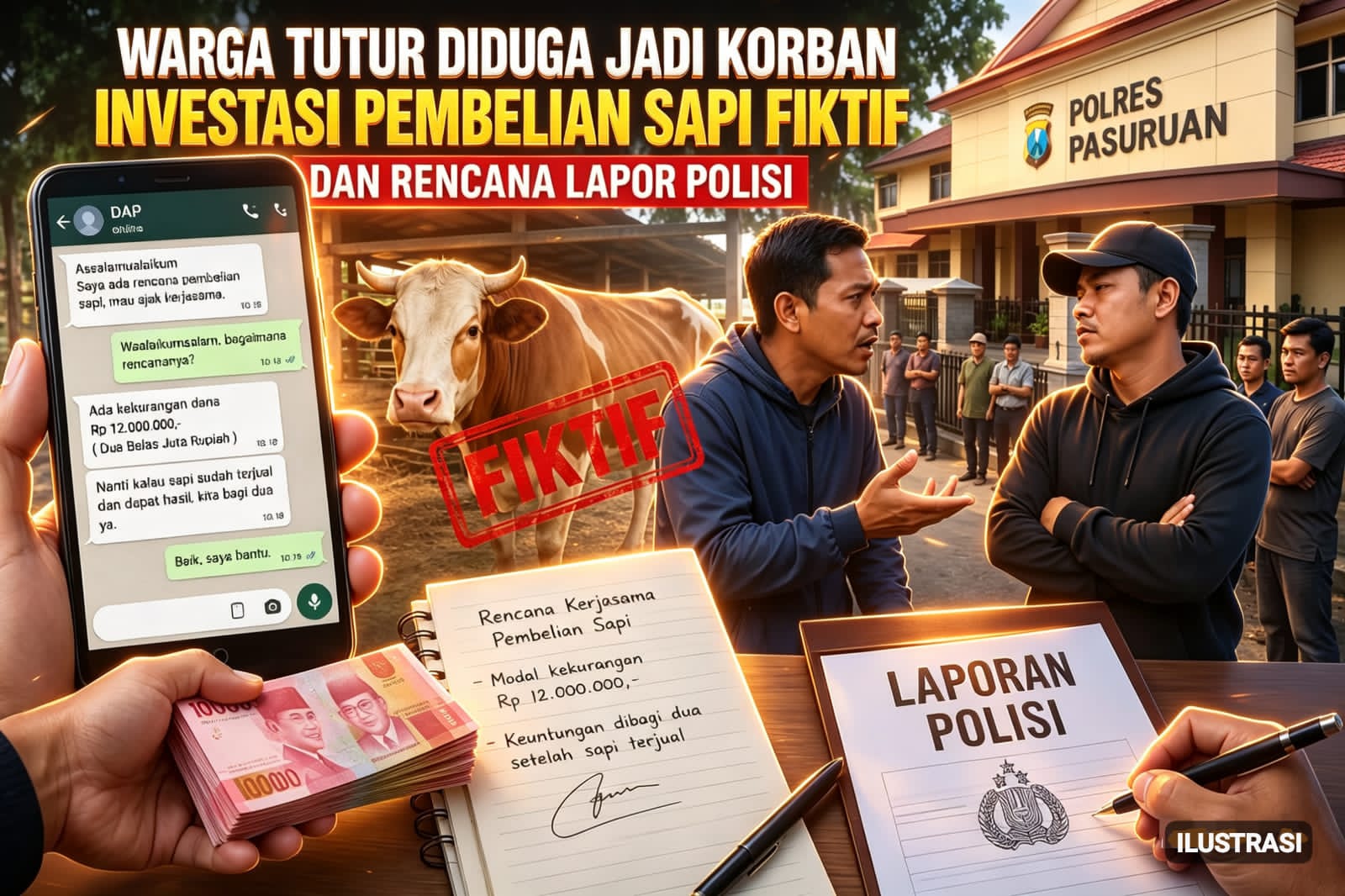 Dugaan Investasi Sapi Fiktif Berujung Penganiayaan, Warga Tutur Siapkan Langkah Hukum