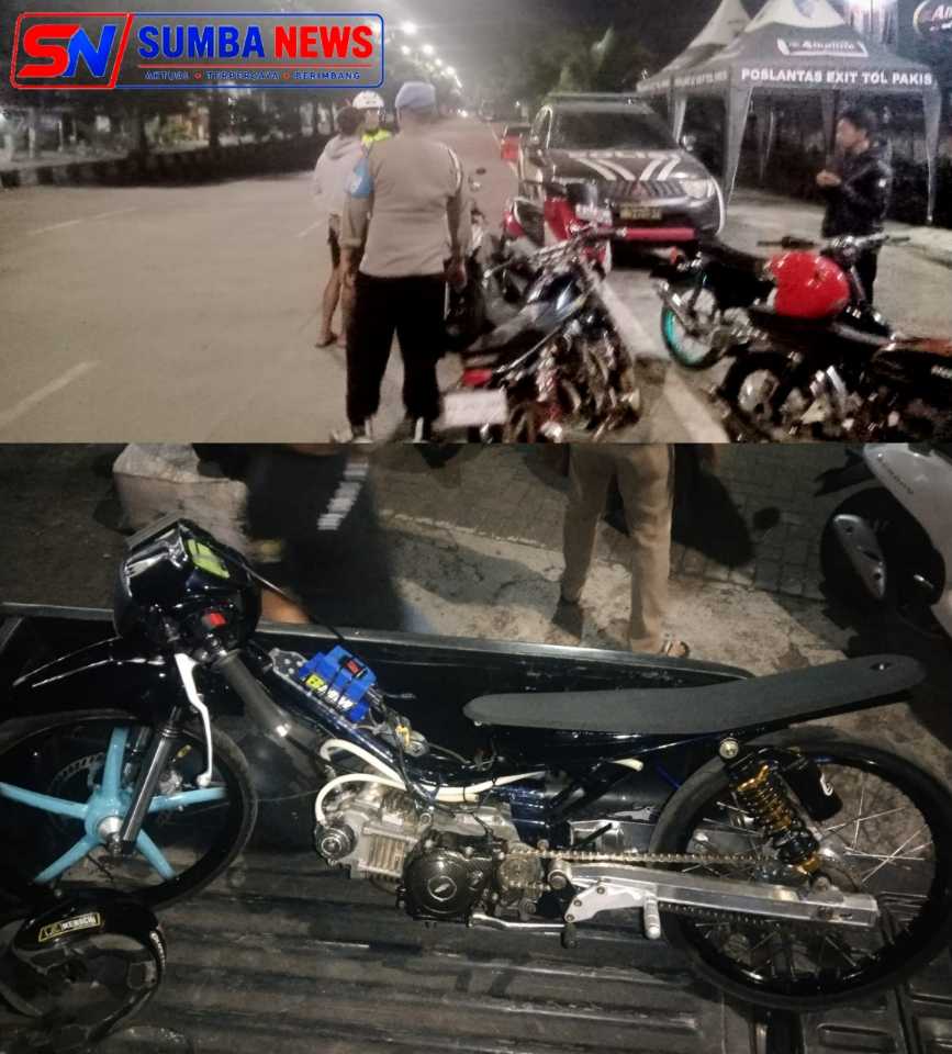 Respon Cepat Laporan Call Center 110, Polres Malang Amankan Belasan Motor Balap Liar di Pakis